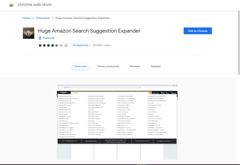 Huge Amazon Search Suggestion Expander