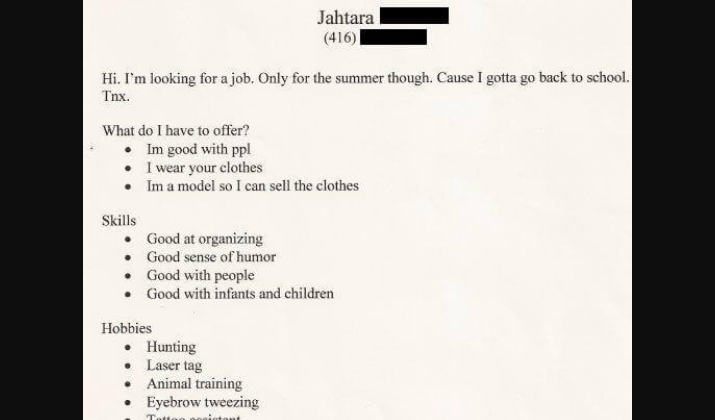 bad resume assignment